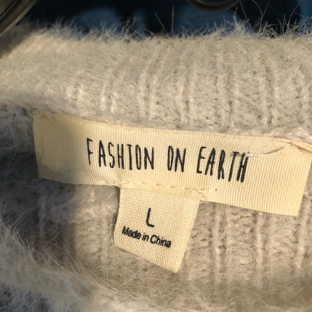 Oversized Color Block Plush Sweater, Large - image 8